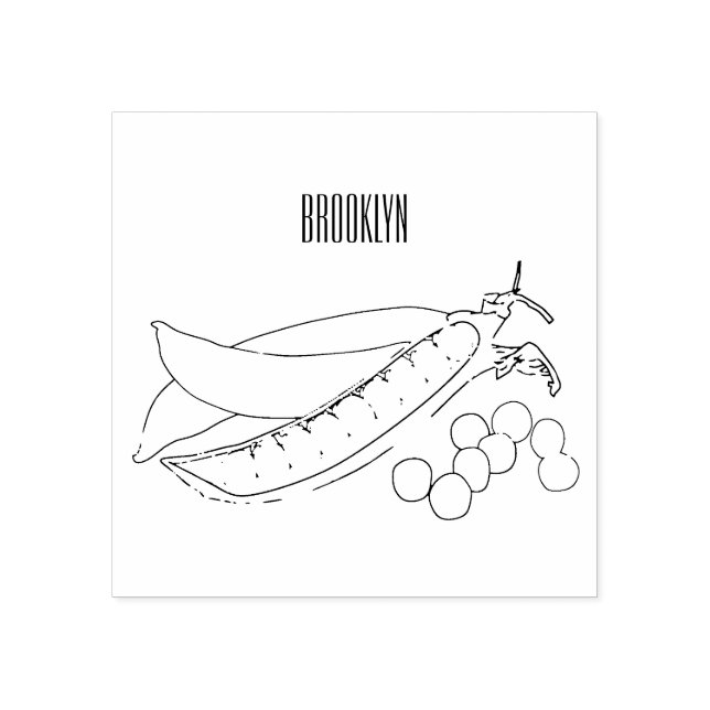 Pea tecknad illustration stämpel (Tryck)