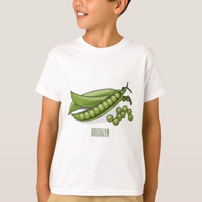 Pea tecknad illustration t shirt (Framsida)