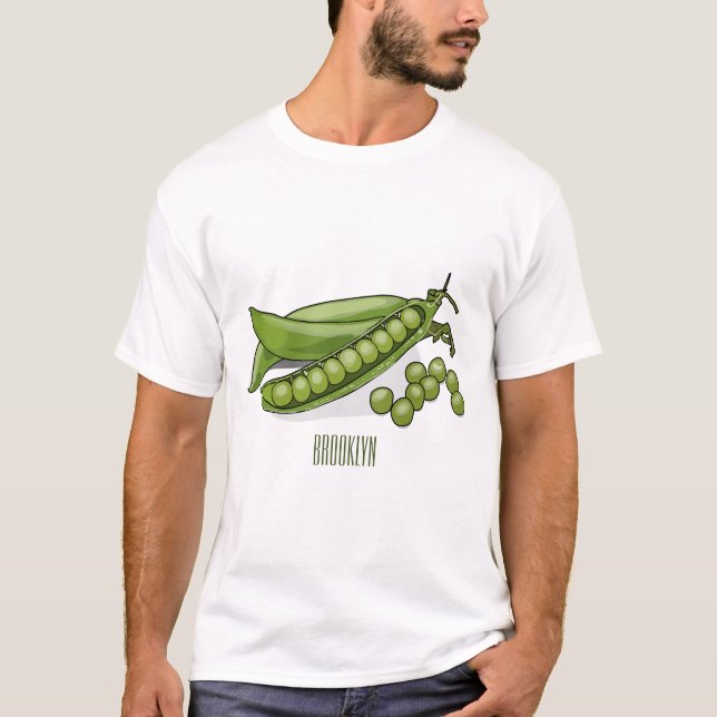 Pea tecknad illustration t shirt (Framsida)