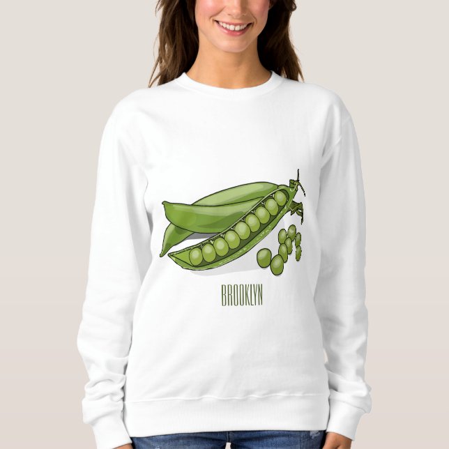 Pea tecknad illustration t shirt (Framsida)