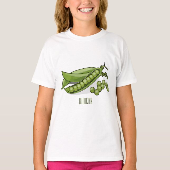 Pea tecknad illustration t shirt (Framsida)