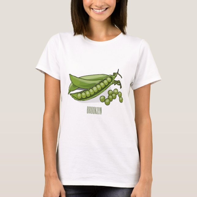 Pea tecknad illustration t shirt (Framsida)