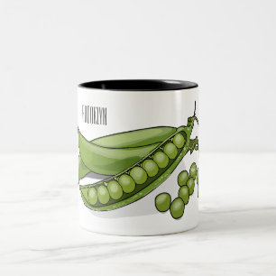 Pea tecknad illustration Två-Tonad mugg