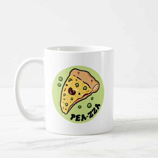 Pea-zza Cute Pizza Vegetable Pun Mugg (Vänster)