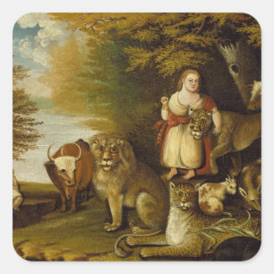 Peacable Kingdom 1830-32 Fyrkantigt Klistermärke