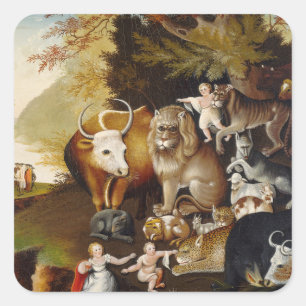 Peacable Kingdom Animal Hicks Classic Fyrkantigt Klistermärke