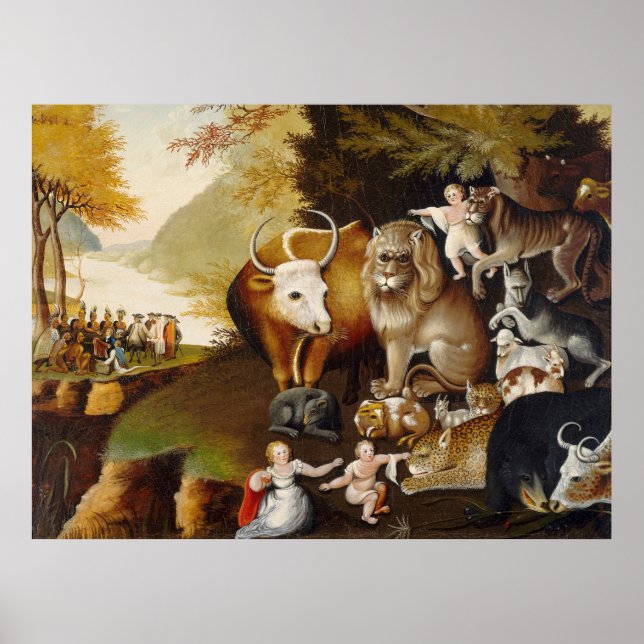 Peacable Kingdom Animal Painting Poster (Framsidan)