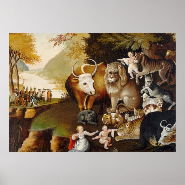 Peacable Kingdom Animal Painting Poster (Framsidan)