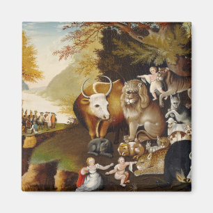 Peacable Kingdom, c.1834 (olja på canvas) Magnet