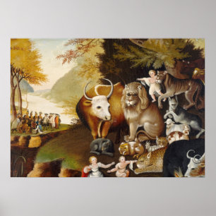 Peacable Kingdom, c.1834 (olja på canvas) Poster