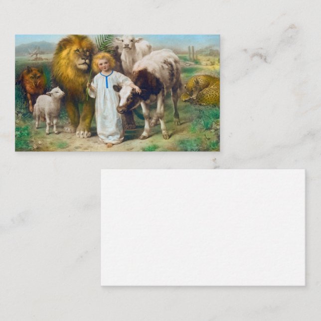 Peace 1896 av William Strutt Visitkort (Fram/baksida)