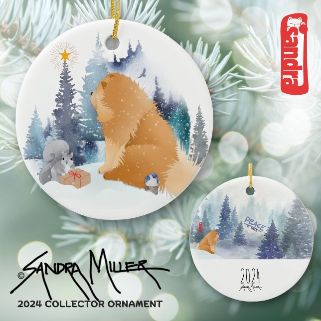 PEACE 2024 Chow Collector ornament-Sandra Miller Julgransprydnad Keramik (Skapare uppladdad)