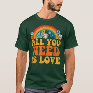 Peace 60-tal 70-tal Tie Dye Groovy Hippie Costume T Shirt