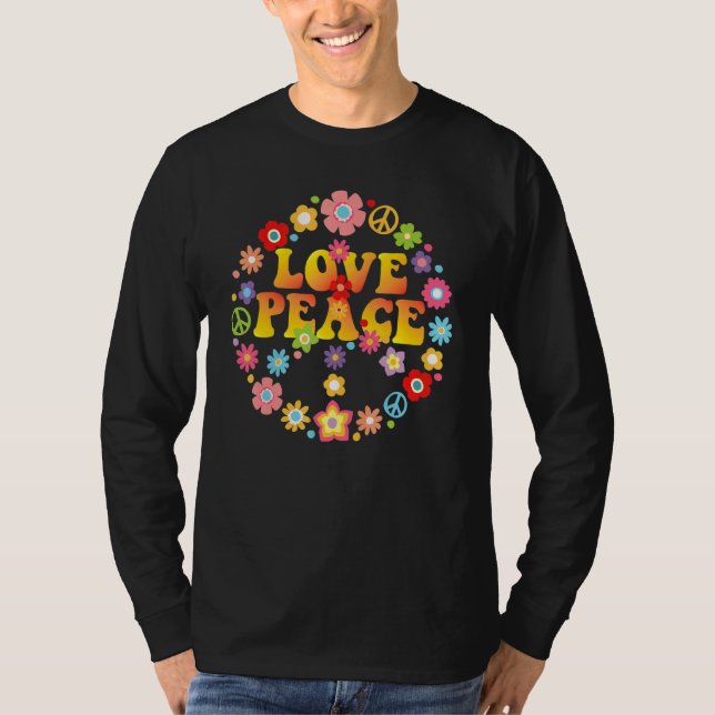 Peace 60-talet, 70-tal, Tie Die Groovy Hippie Cost T Shirt (Framsida)