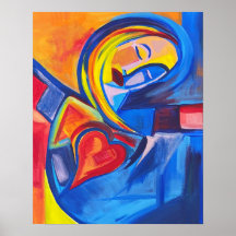 "Peace" Abstrakt Art Portait Painting