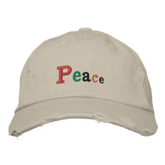 "Peace" Adjustable Cap Embroidered Hat Broderad Keps
