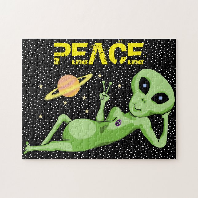 Peace Alien Puzzle Pussel (Horisontell)