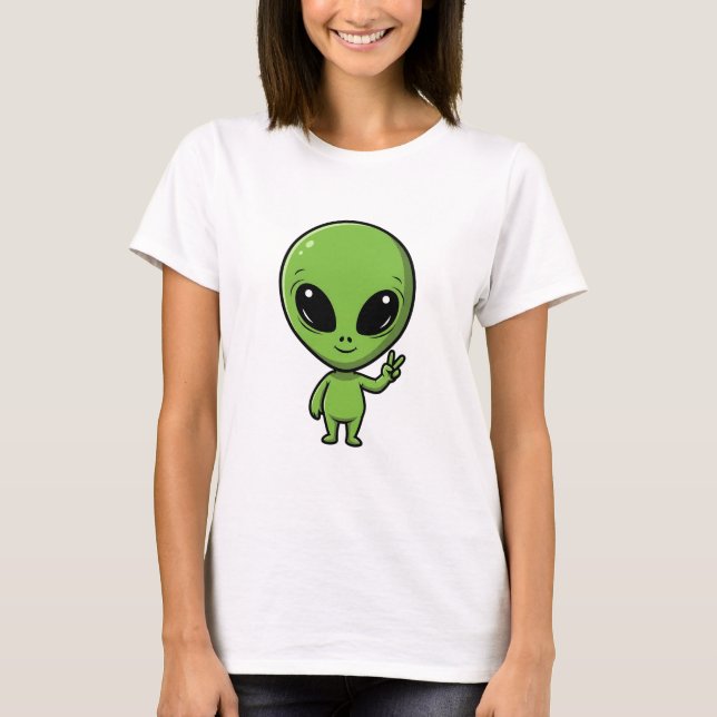 Peace Alien T Shirt (Framsida)