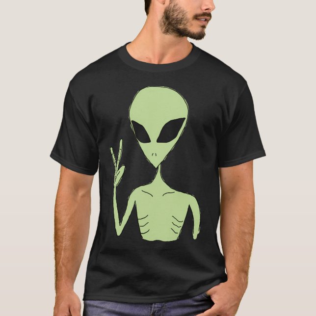 Peace Alien T Shirt (Framsida)