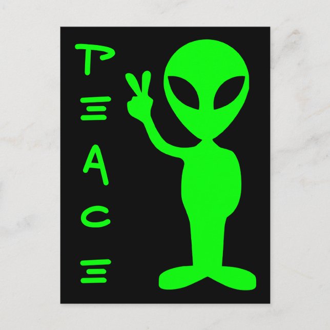 Peace Alien Vykort (Framsida)