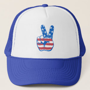 Peace American Flagga Mönster Keps
