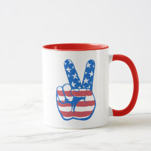 Peace American Flagga Mönster Mugg