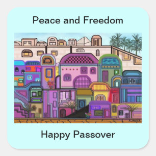 Peace and Freedom Passover Stickers Fyrkantigt Klistermärke