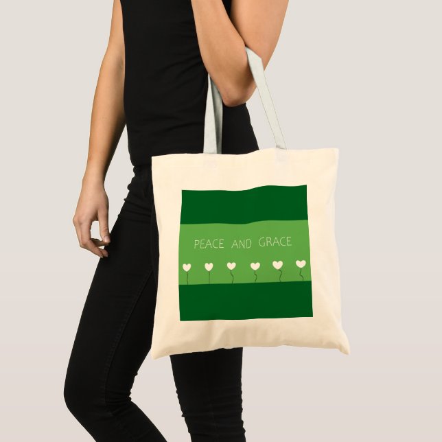 Peace and Grace Tote Bag Tygkasse (Framsida (produkt))