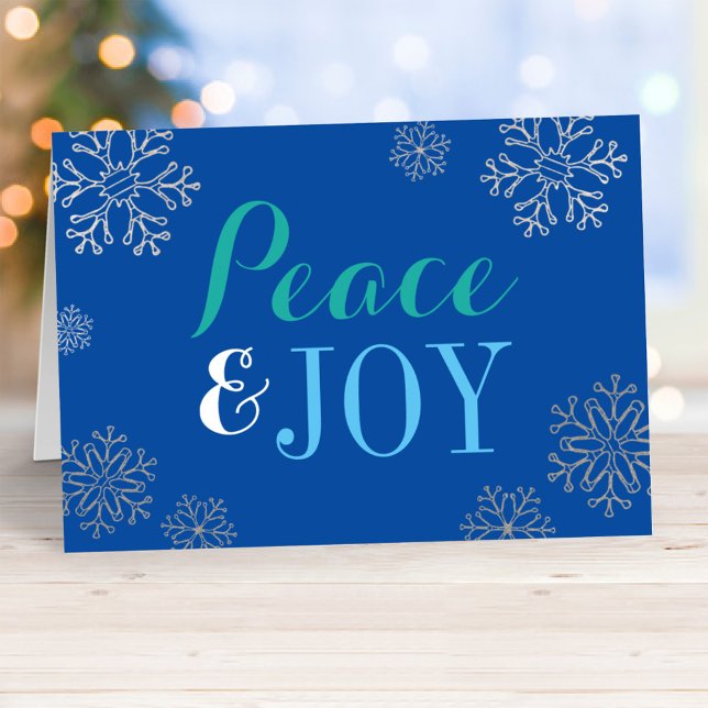 Peace and Joy Blue Corporate Business Helgdag Card Helgkort (Skapare uppladdad)