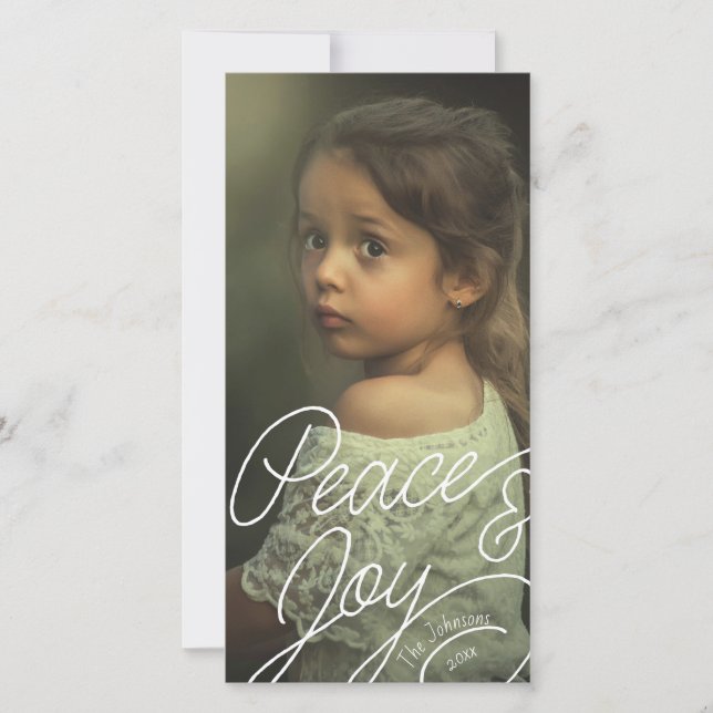 Peace and Joy Casual Script Photo (Framsida)