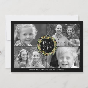Peace and Joy jul Photo Card - stil2 Julkort