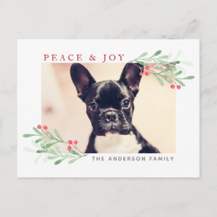 Peace and Joy Jul PostCard Vykort