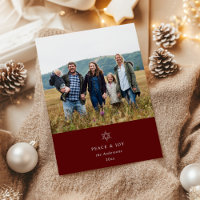 Peace and Joy Snowflake Photo Helgdag Card