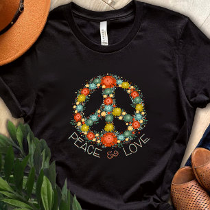 "Peace and Kärlek Blommigt" Spirivitet T-Shirt