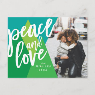 Peace and Kärlek Bright Jul Photo Card Helg Vykort