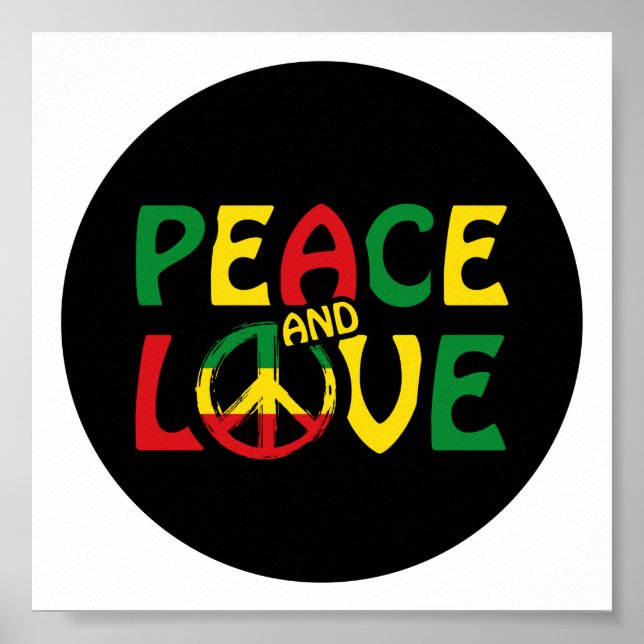 Peace and KÄRLEK, reggae stil Poster (Framsidan)