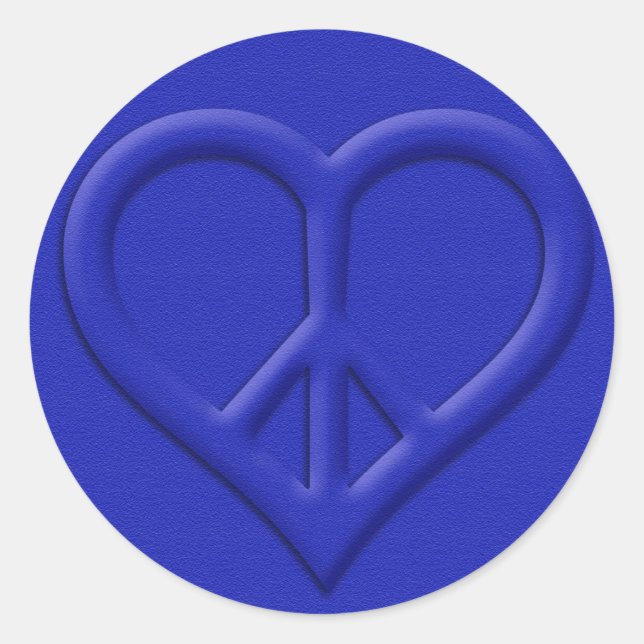 Peace and Kärlek Stickers Runt Klistermärke (Framsida)