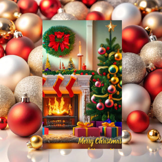 Peace and Love at Christmas Kort