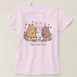 Peace and Love Capybara T-shirt