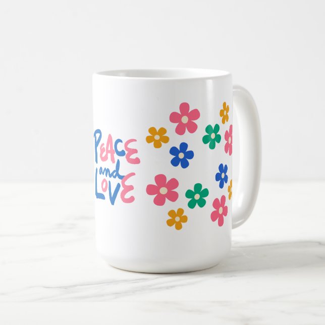 Peace and Love Floral Mug Kaffemugg (Framsida höger)
