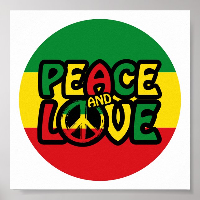 PEACE and LOVE, reggae style Poster (Framsidan)