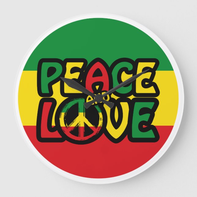 PEACE and LOVE, reggae style Stor Klocka (Framsida)