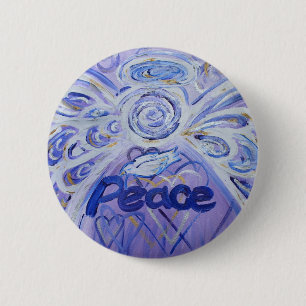 Peace Angel Art Button Pin Pendant (Round) Knapp