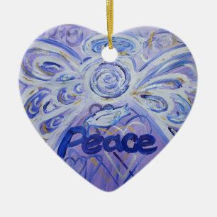 Peace Angel Ord Art Gift Helgdag Ornament
