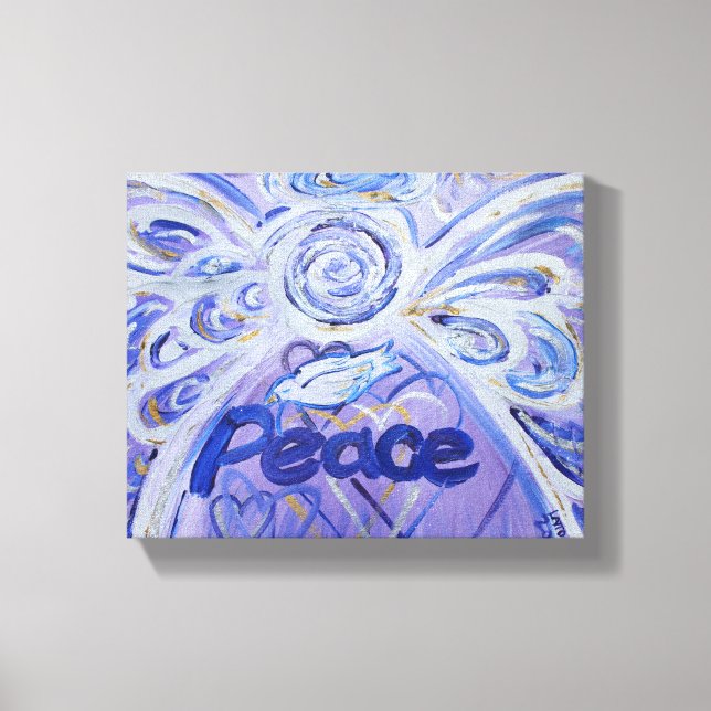 Peace Angel Ord Art Painting Wrapped Canvas (Framsida)