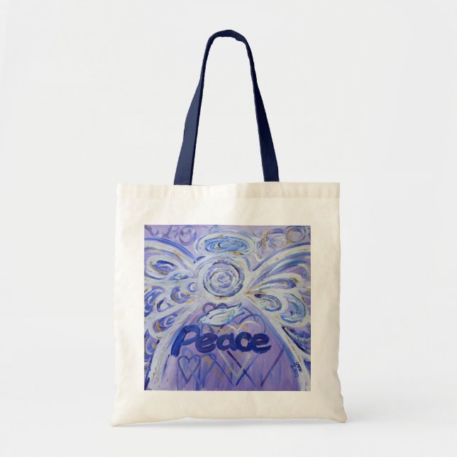 Peace Angel Ord Art Tote bags Tygkasse (Framsidan)