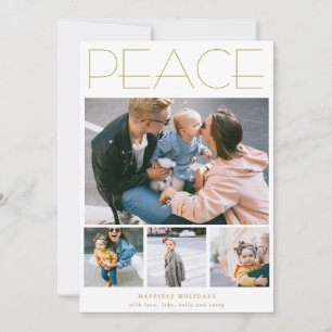 Peace-Anpassningsbarna med minimalistisk fyra foto Julkort