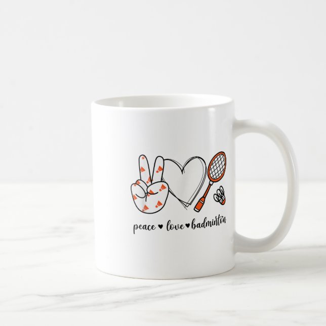 Peace Badminton Golfing Peace Hand Badminton Kaffemugg (Höger)