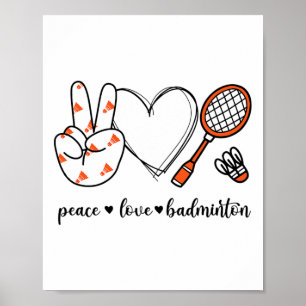 Peace Badminton Golfing Peace Hand Badminton Poster