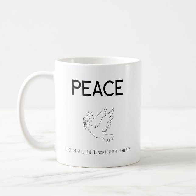 Peace be still bird flying kaffemugg (Vänster)